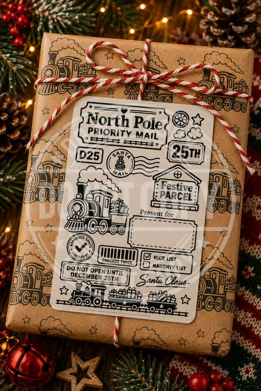 Christmas Train Postage Labels x10