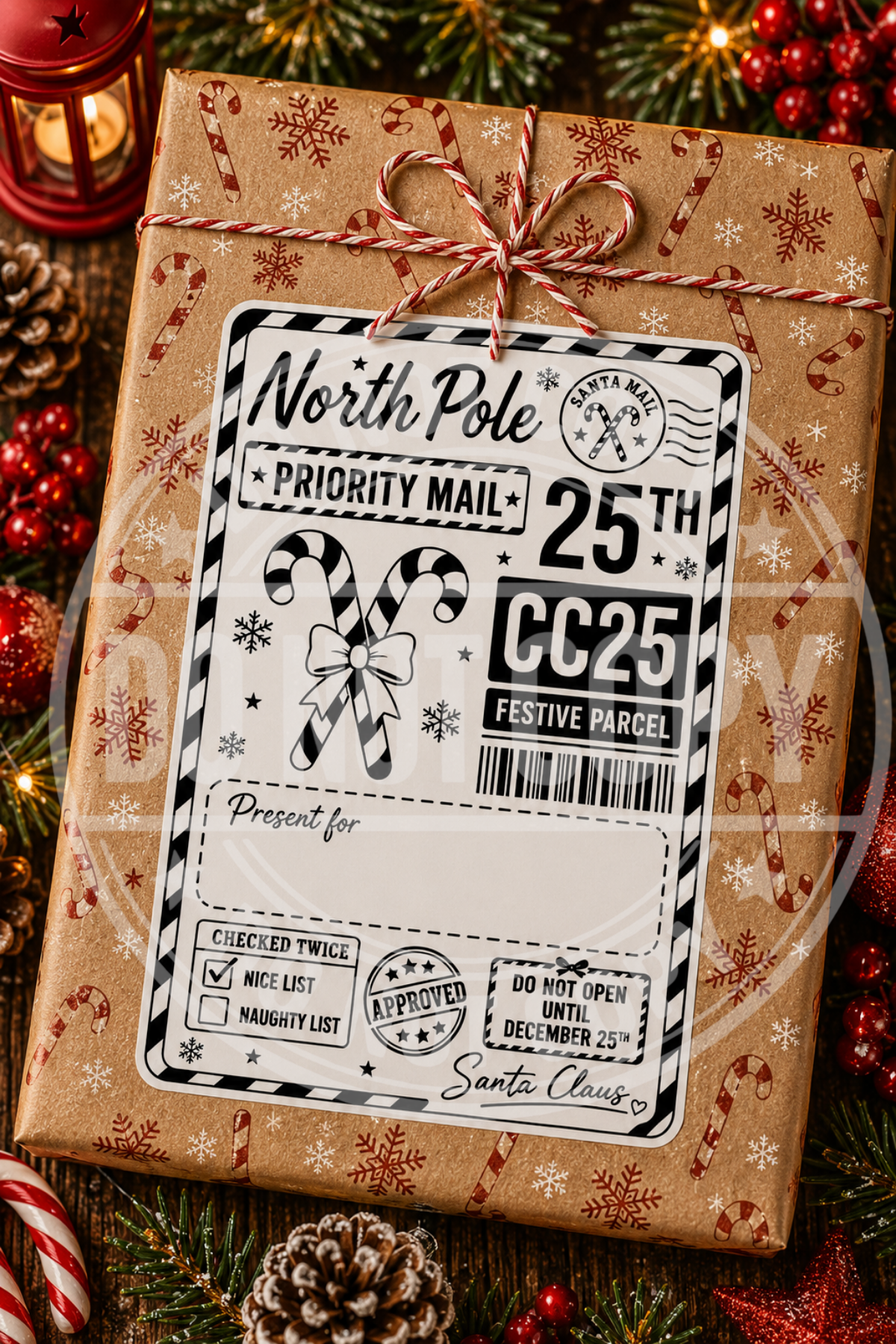 Candy Cane christmas stickers x10